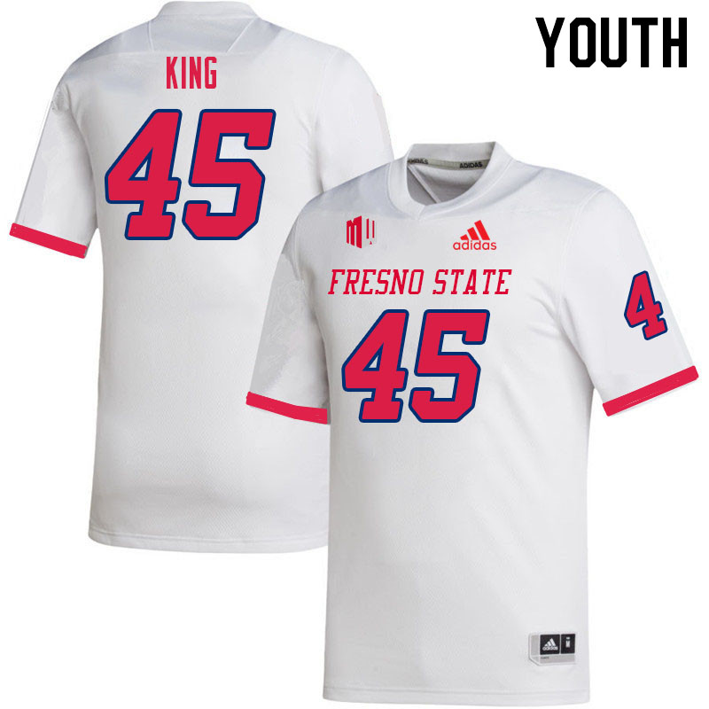 Youth #45 Carson King Fresno State Bulldogs College Football Jerseys Sale-White